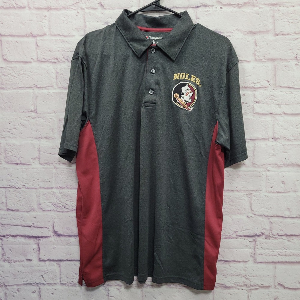 Champion Florida State Seminoles Polo Shirt Mens L FSU Y2K Sportswear Athleisure